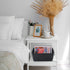 Lidded storage bin for pantry closet shelf cabinet desktop medeium size